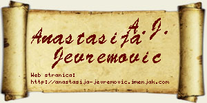 Anastasija Jevremović vizit kartica